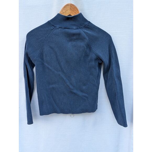 ASOS Collusion Women's Double Edge Zip Track Sweater US 10 Blue Ribbed edgy - Picture 5 of 10